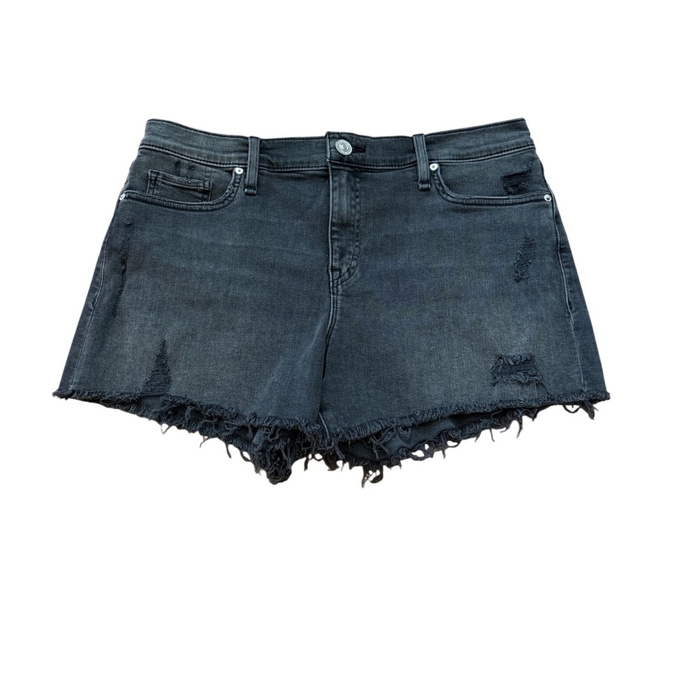 Hudson Denim Shorts Womens Black‎ Distressed Frayed Hem Cut Offs SIZE 28